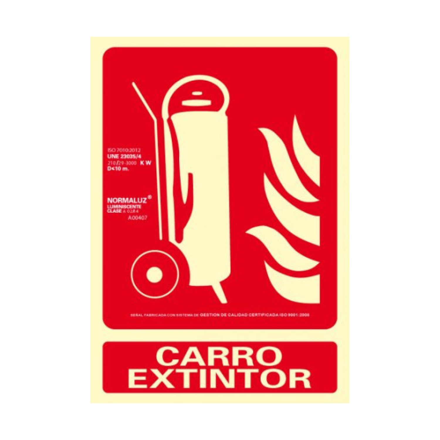 Archivo 2000 · Señal Carro Extintor · 210x300mm · PVC Rojo