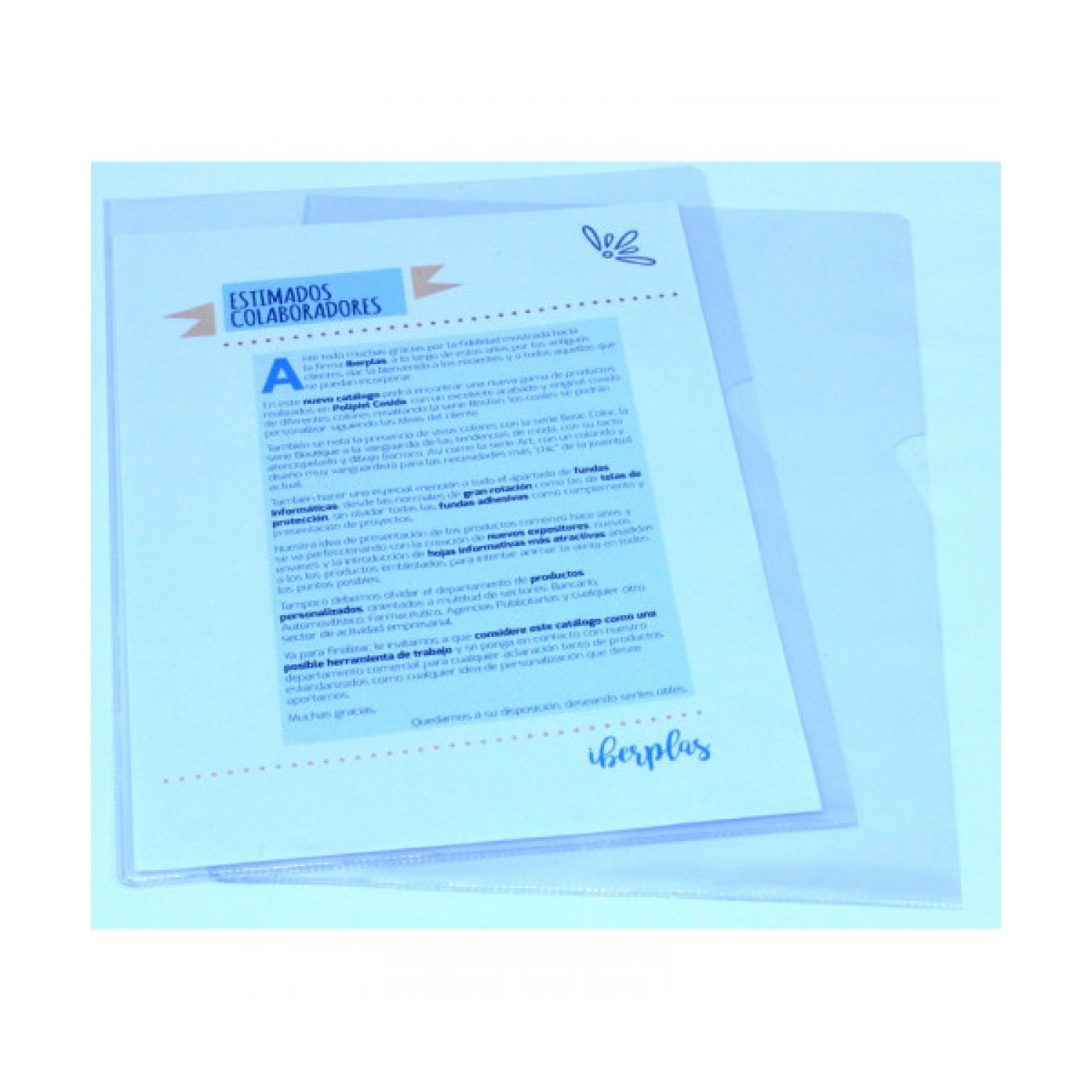 Iberplas · Dossier Folio · Uñero · PVC Cristal 300 micras · Pack 30 ud