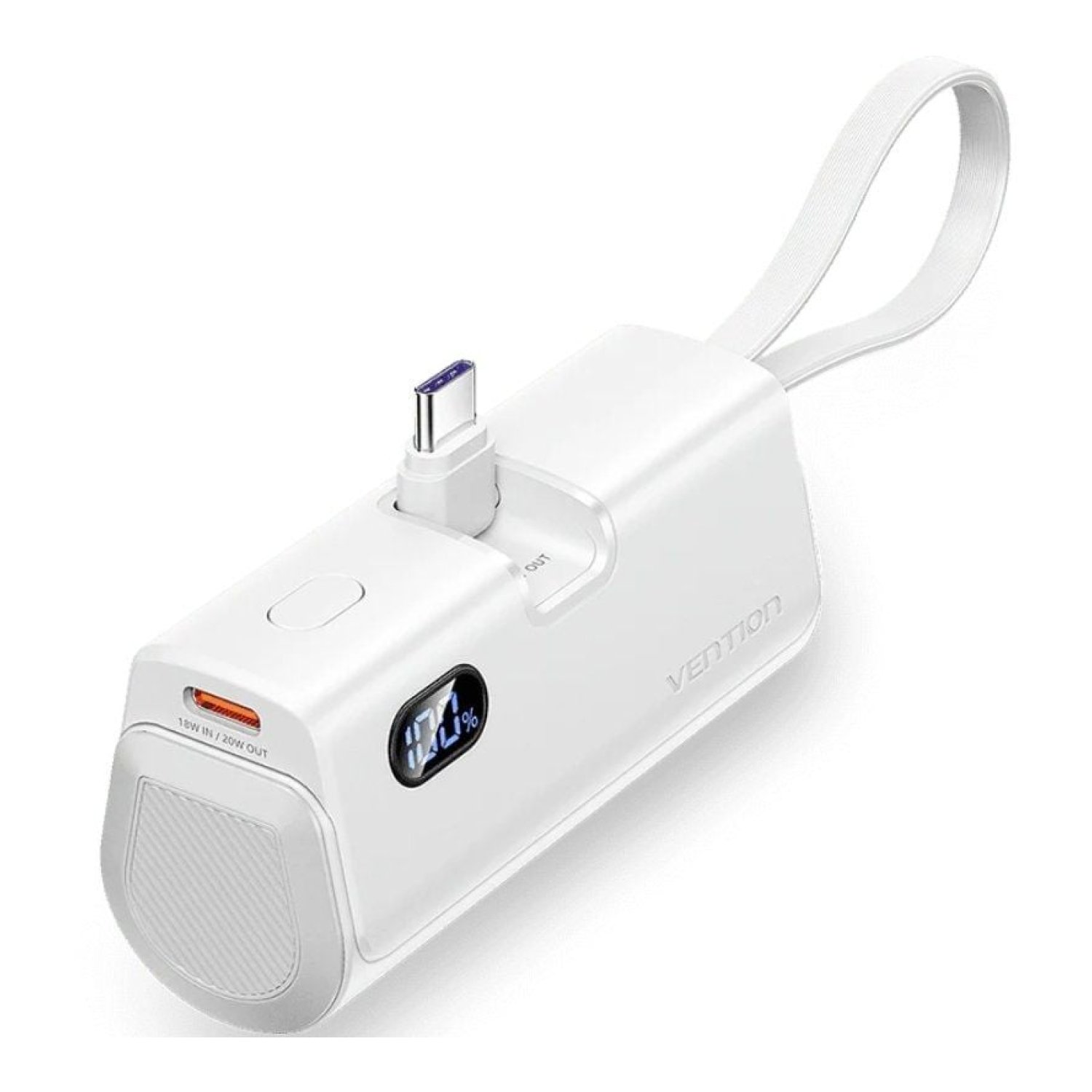 Vention Powerbank 4800mAh · 22,5W · Blanca · USB Tipo-C y Lightning