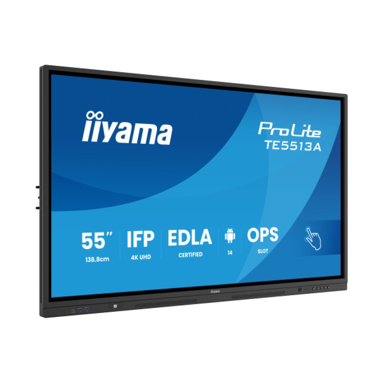 Iiyama 55" · Display Android 14 · 8GB RAM · 128GB · UHD · 40 Puntos Táctil · WiFi 6 · NFC · PIR