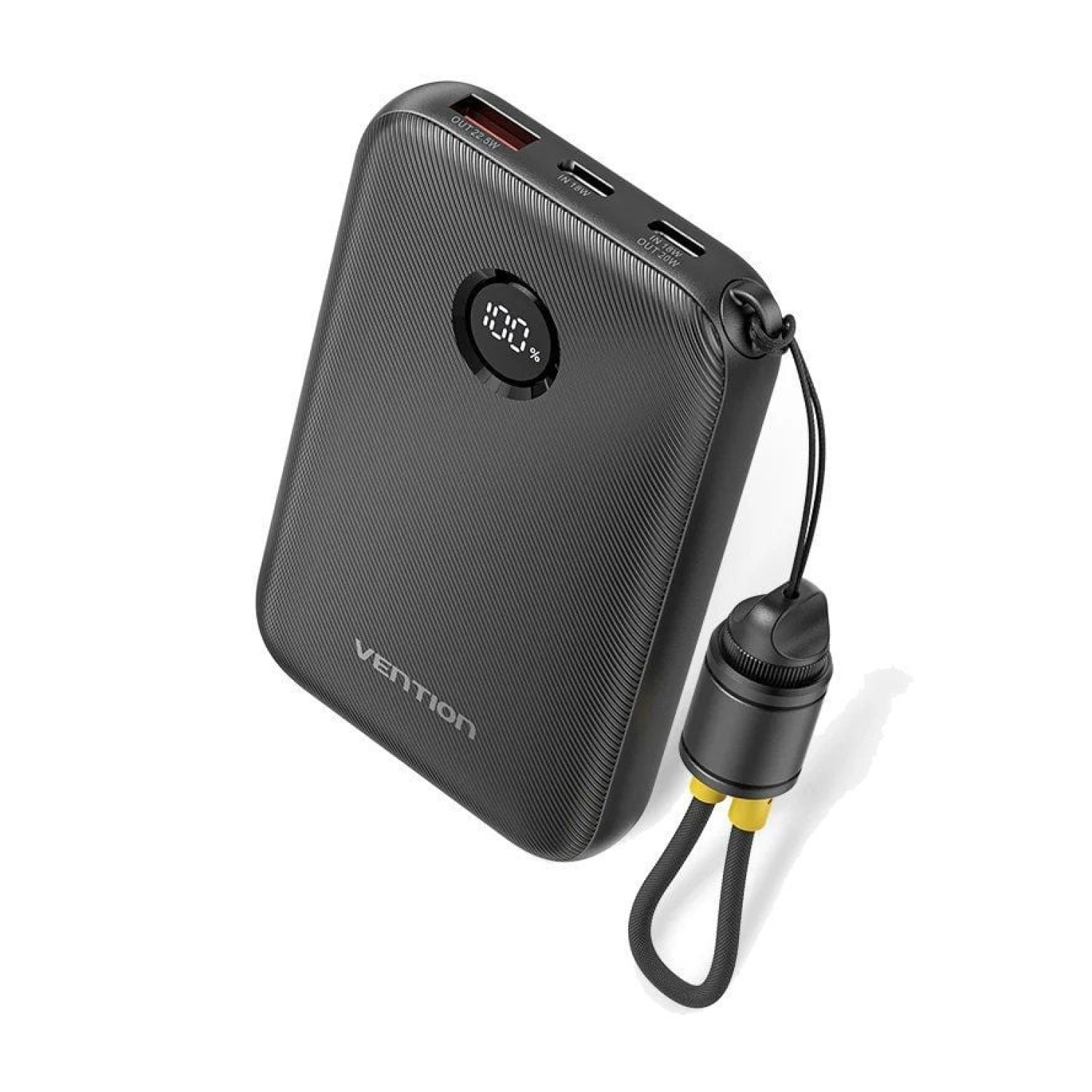 Vention Powerbank · 10000mAh · 22,5W · Cable USB Tipo-C · Negro