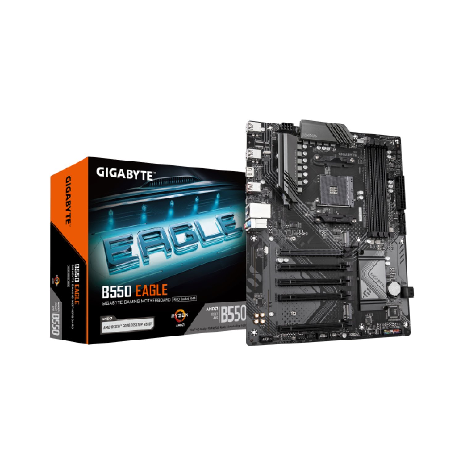 Gigabyte B550 Eagle · Placa Base AMD Ryzen 5000 · VRM 10+3+1 · DDR4-3200 · PCIe 4.0