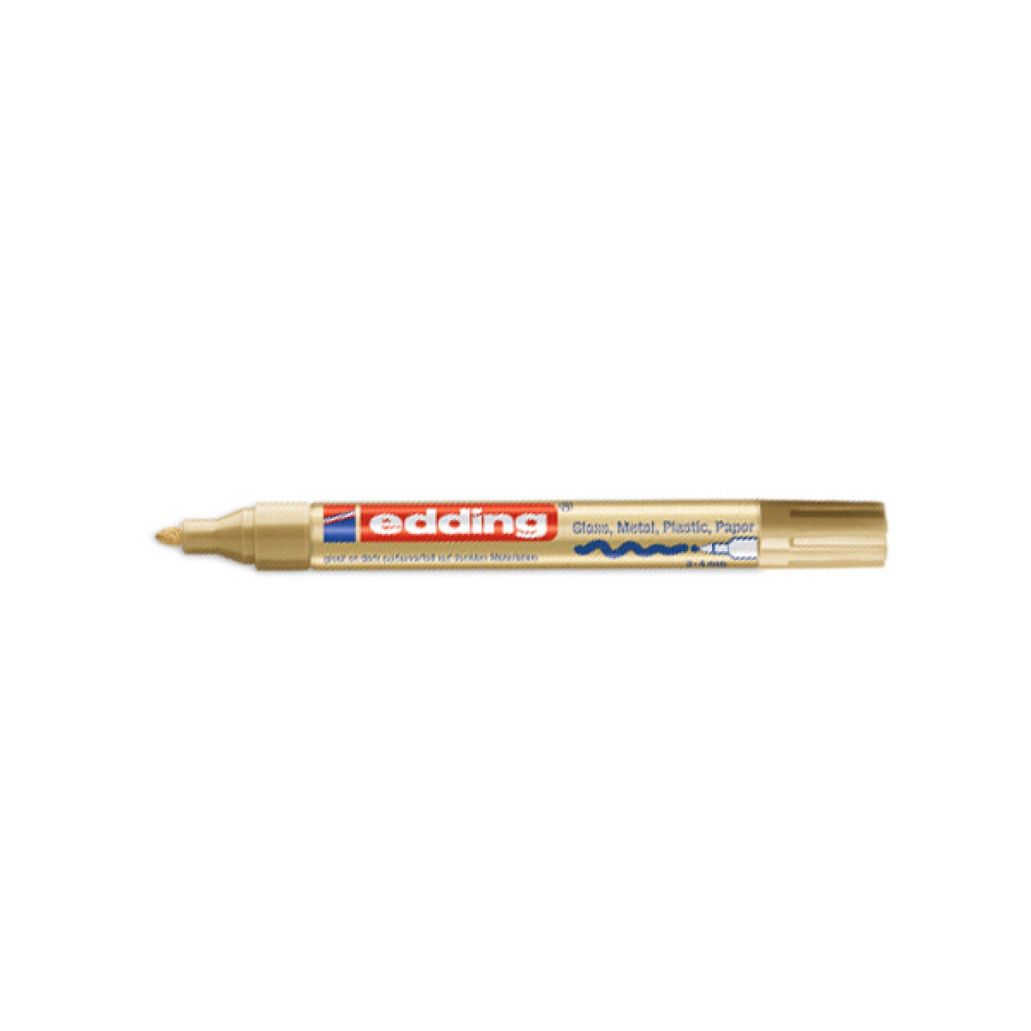 Edding 750 · Marcador Permanente · 2-4mm · Punta Biselada · Color Oro