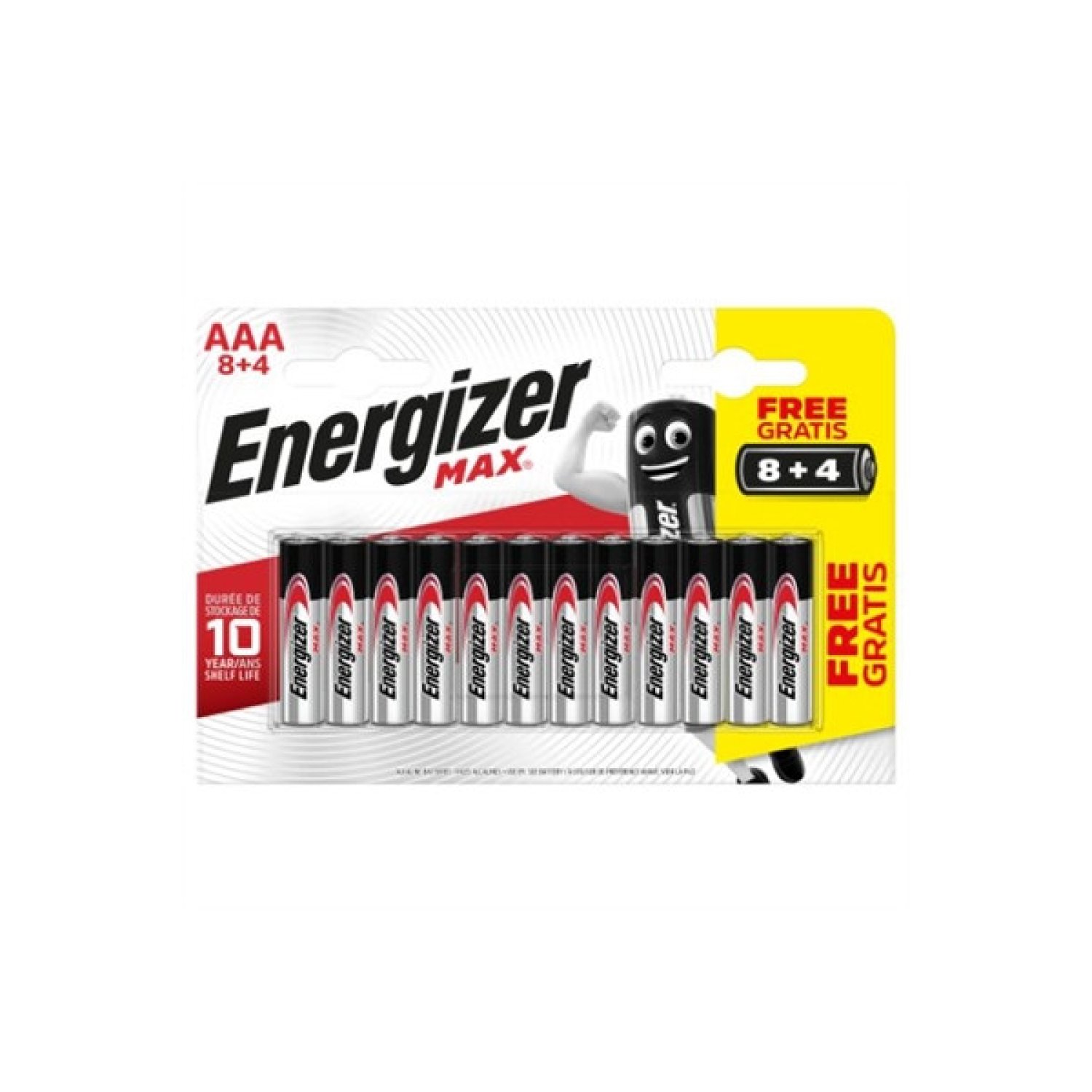 Energizer Max · Pilas LR03 AAA · Pack 8 + 4 Unidades