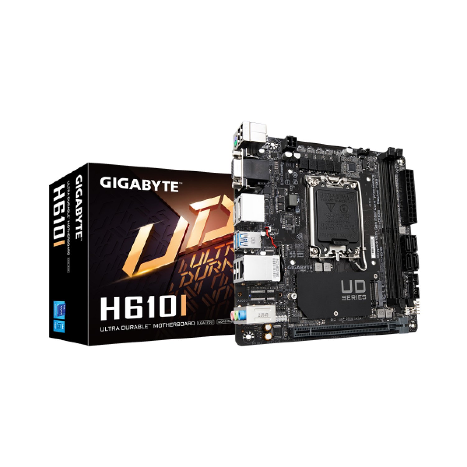 Gigabyte H610I · Placa Base Intel 1700 · Mini-ITX · DDR5 · M.2 NVMe · VGA+HDMI+2DP