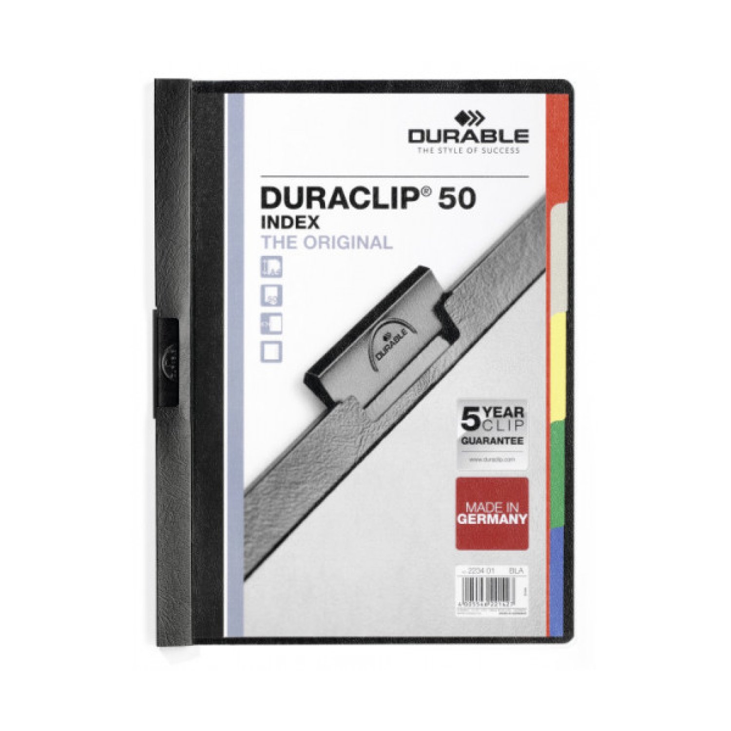 Durable Dossier Clip A4 · 50 Hojas · Negro