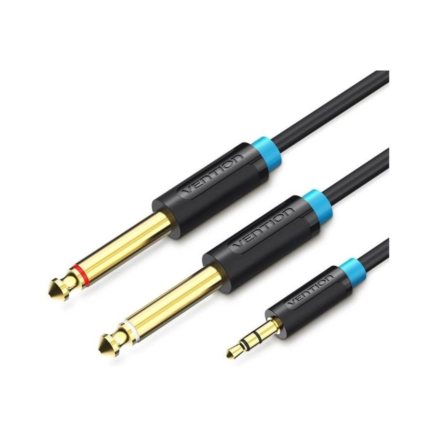 Cable Estéreo Vention BACBH/ Jack 3.5 Macho - 2x Jack 6.5 Macho/ 2m/ Negro