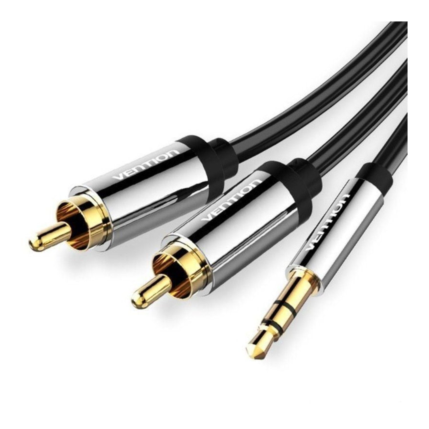 Vention Cable Estéreo · Jack 3.5mm a 2x RCA · 5m · Negro