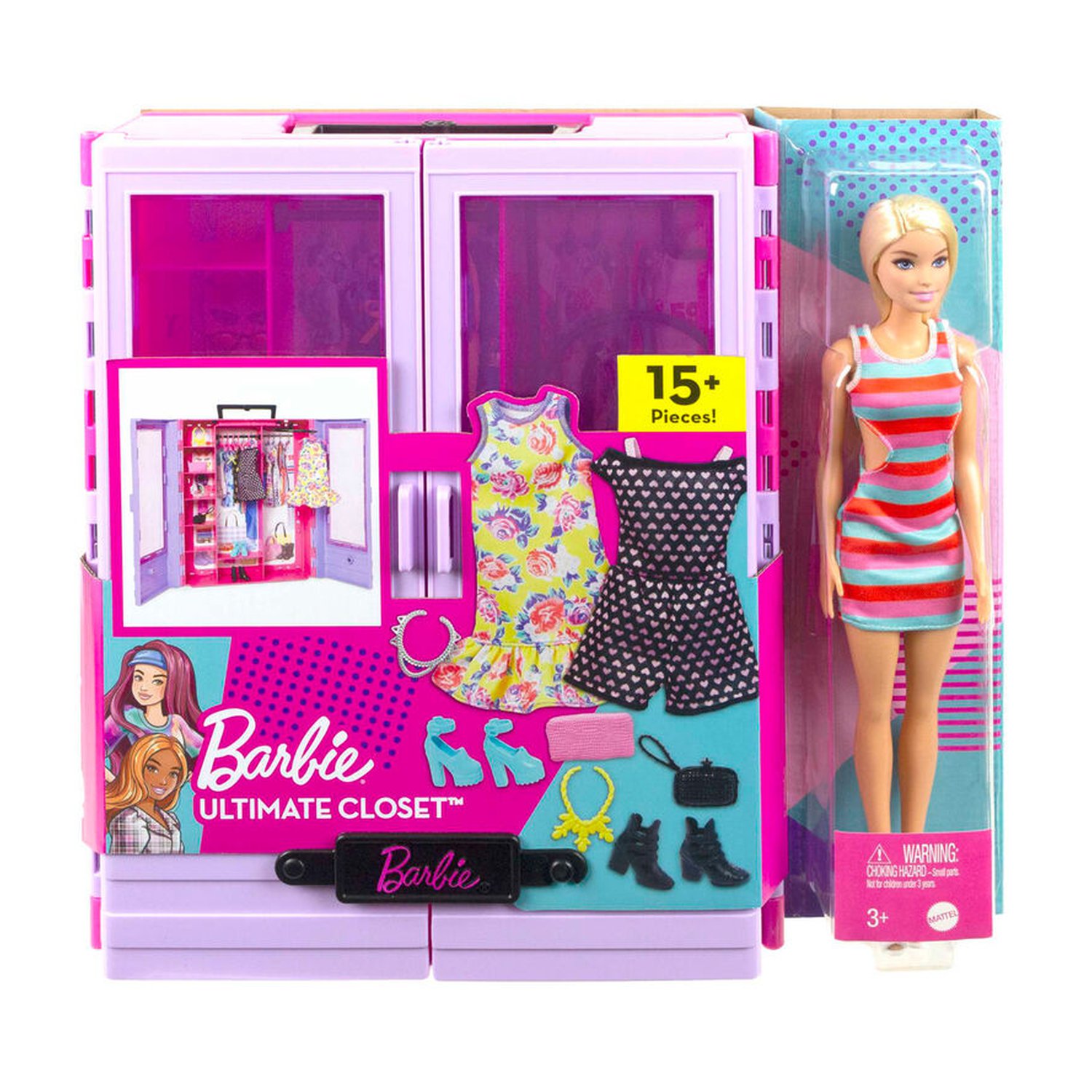 Muñeca Fashionista + Armario Portatil Barbie