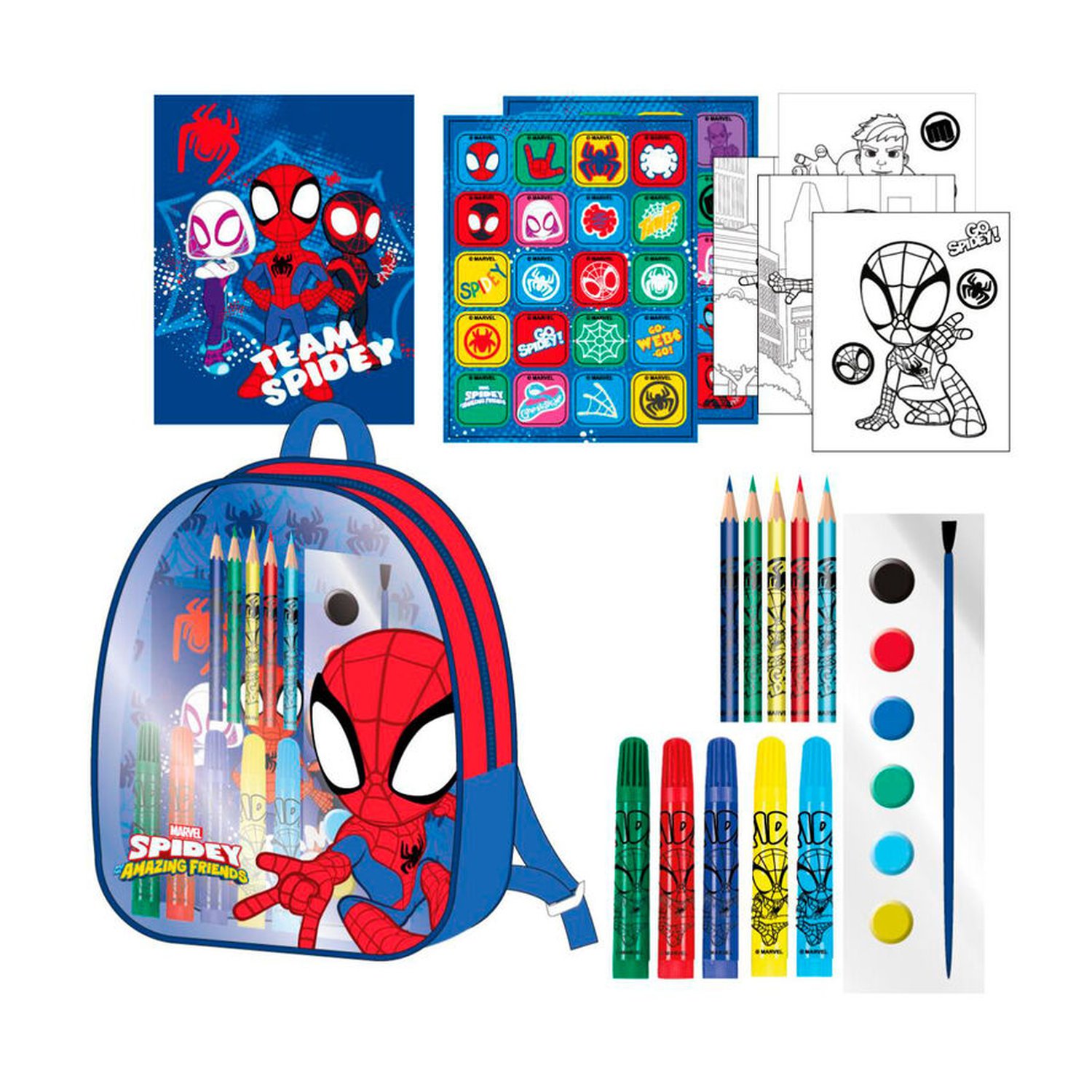 Set papeleria mochila Spidey and His Amazing Friends Marvel