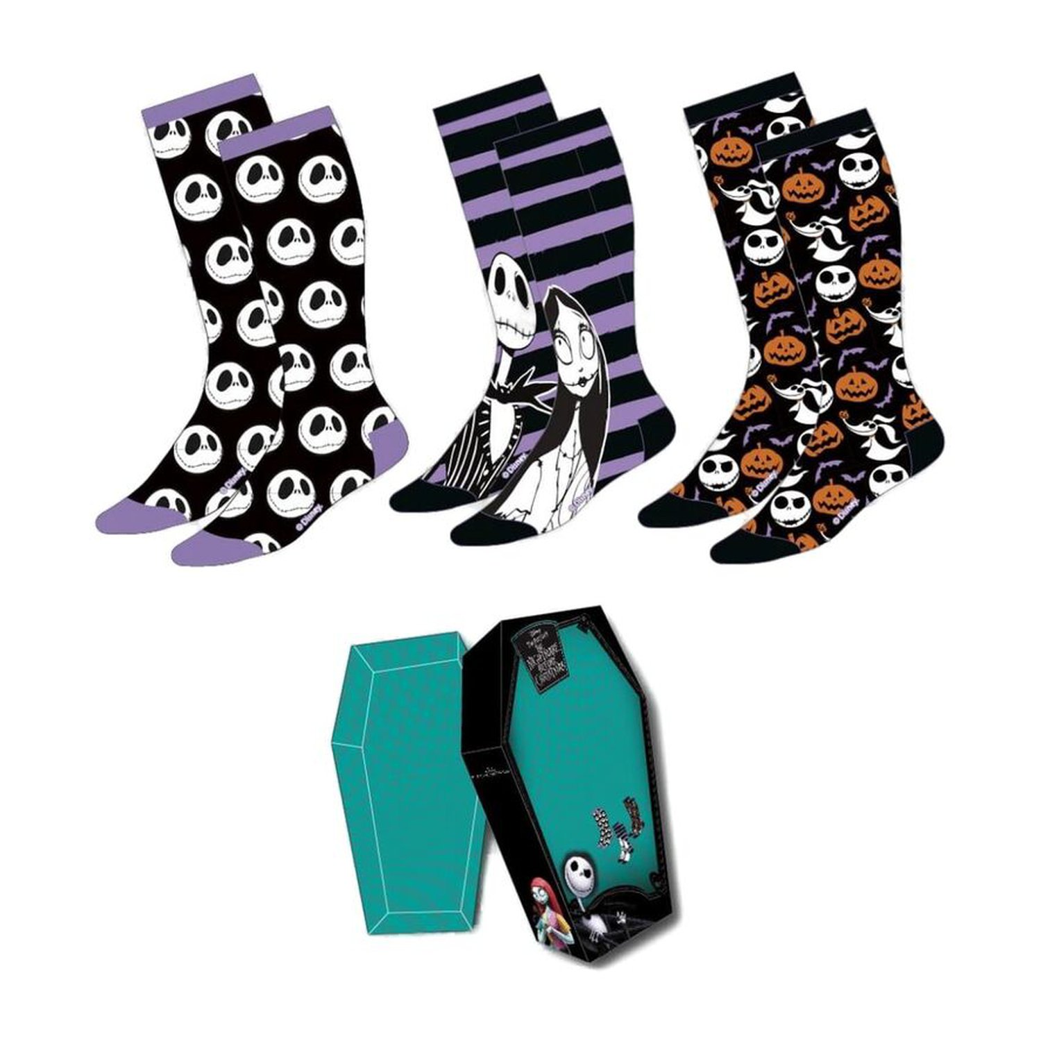 Set 3 calcetines Pesadilla Antes de Navidad Disney adulto surtido