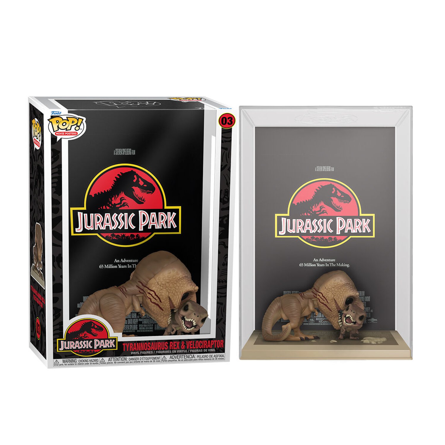 Figura POP Movie Poster Jurassic Park Tyrannosaurus Rex and Velociraptor