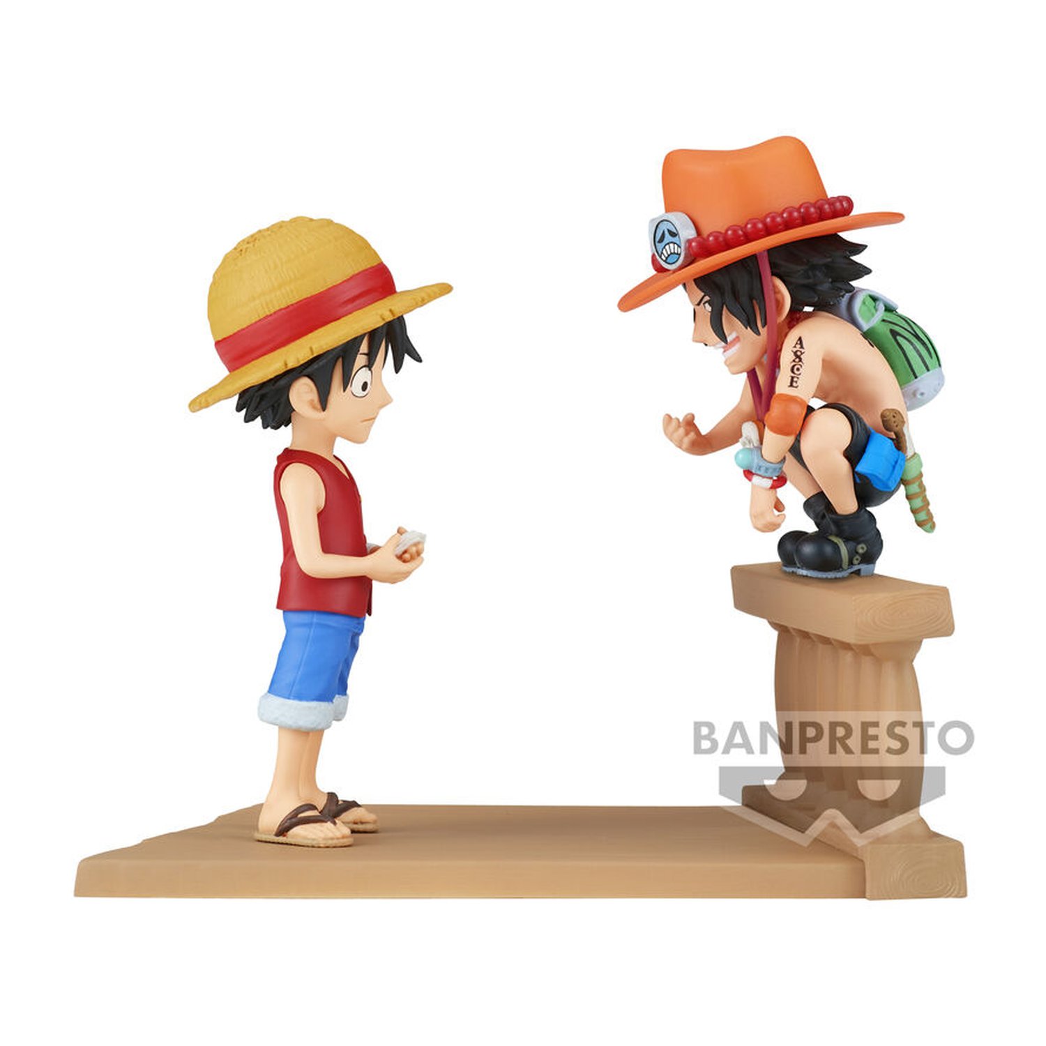 Figura Monkey D Luffy & Portgas D Ace World Collectable Log Stories One Piece 8cm