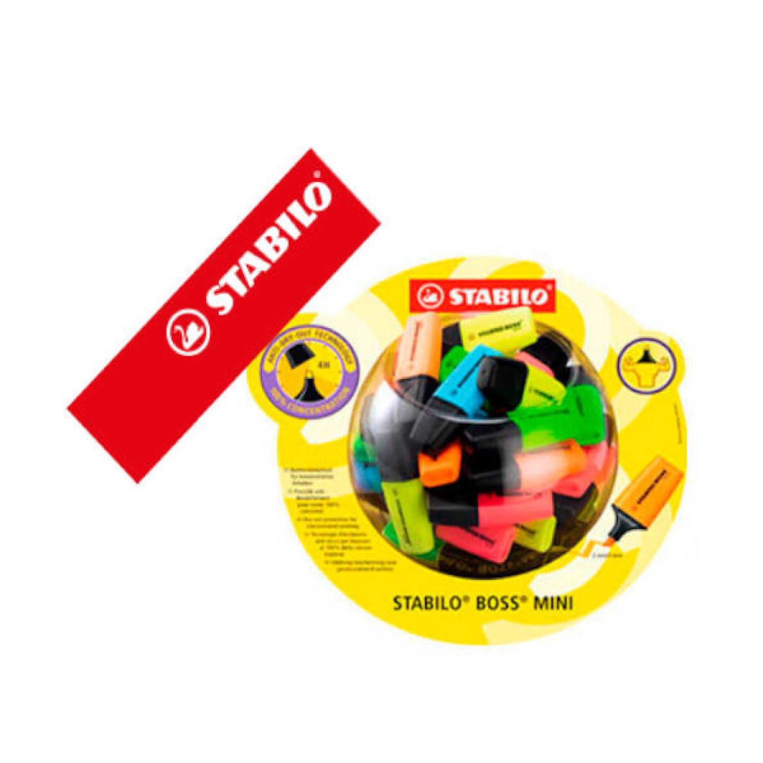 Stabilo Boss Mini · Marcadores Fluorescentes · 50 uds · Trazo 2/5mm