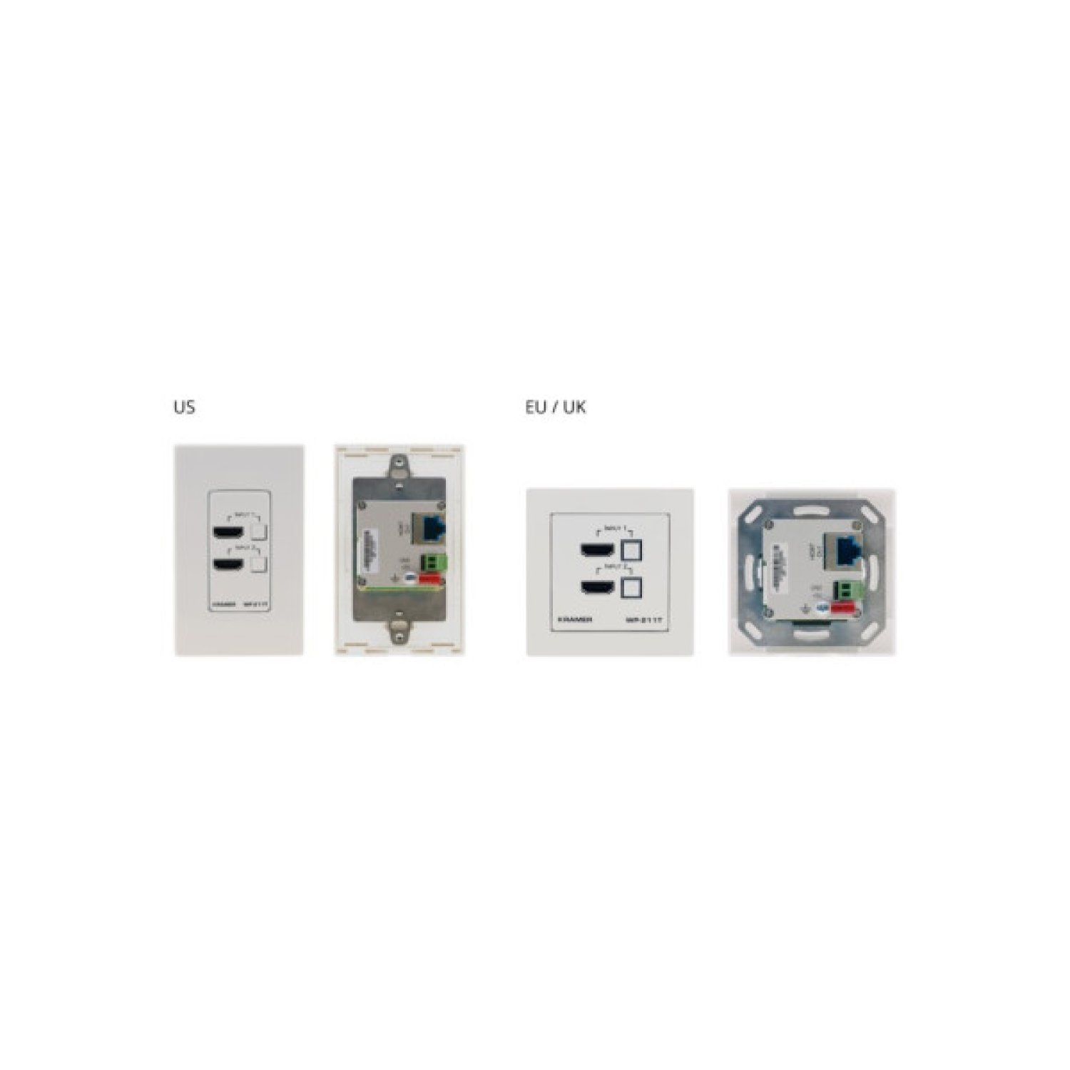 Kramer Selector Automático Wall Plate · 4K · WP-211T · Entrada/Salida Dual