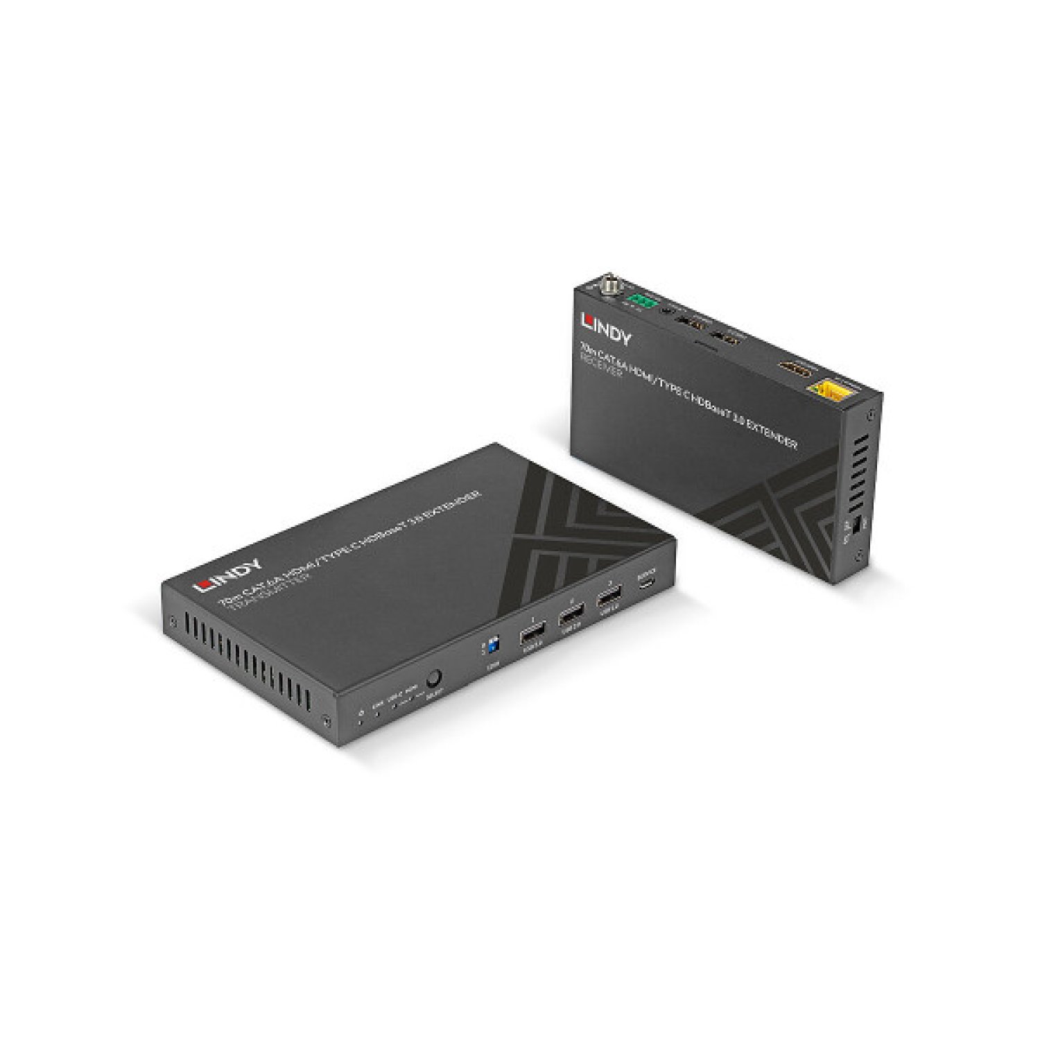 Lindy 38346 · Extensor AV · Transmisor y Receptor · Señal de Vídeo y Audio · Negro