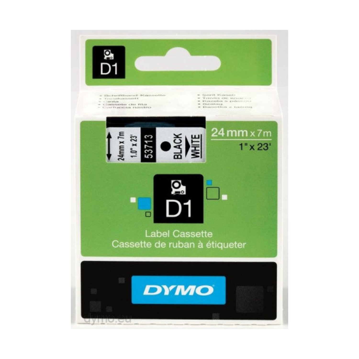 Dymo D1 · Cinta Rotuladora 24mm x 7m · Negro/Blanco