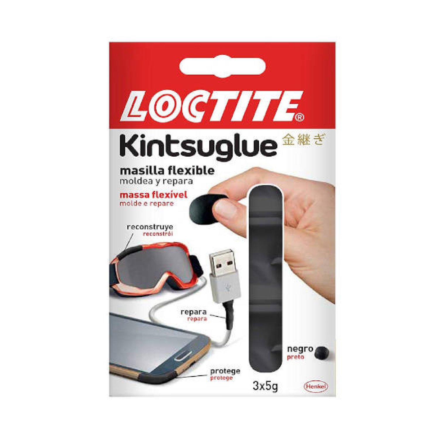 Loctite Kintsuglue · Masilla Flexible · 3 x 5gr