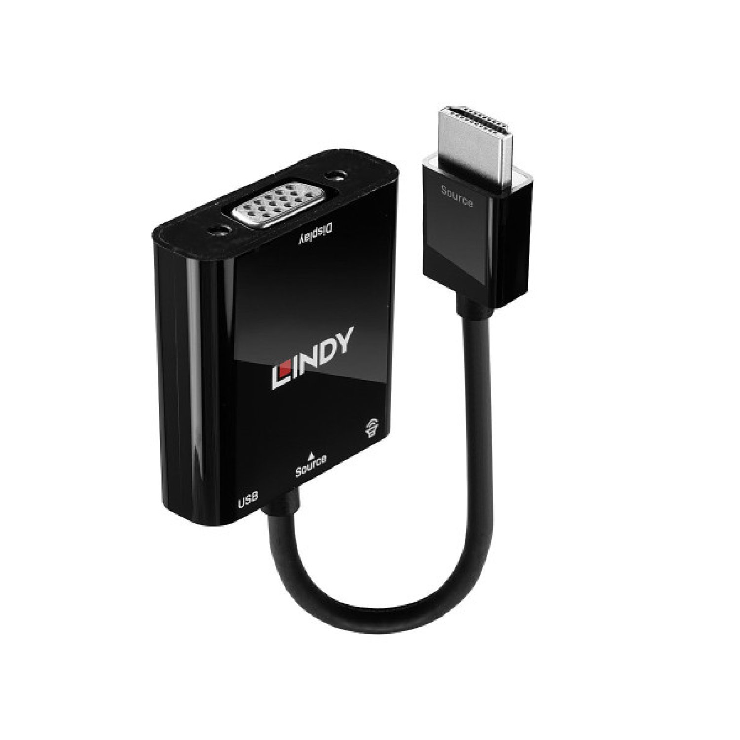 Lindy · Adaptador HDMI a VGA · 0,1 m · Negro