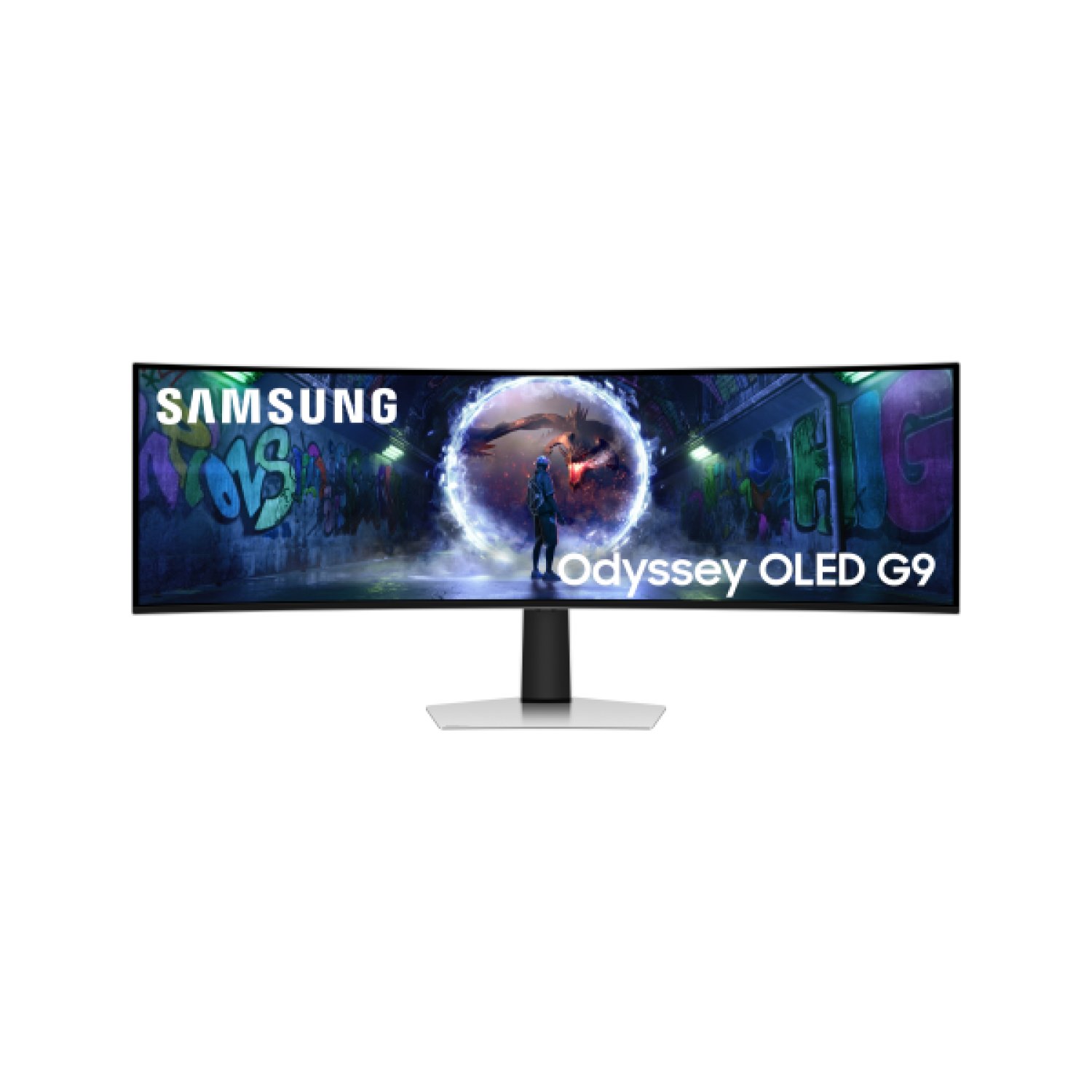 Samsung G93SD · 49" Dual QHD OLED · 5120x1440 · 124,5cm · Plata