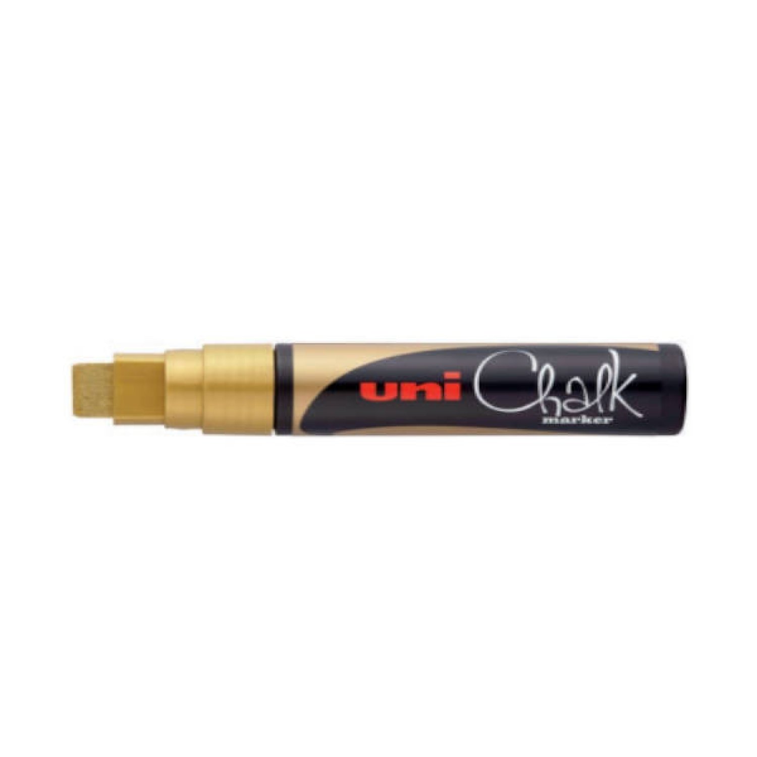 Uni-Ball · Marcador Chalk · 15mm · Punta Redonda · Tinta Oro · Pizarra Verde