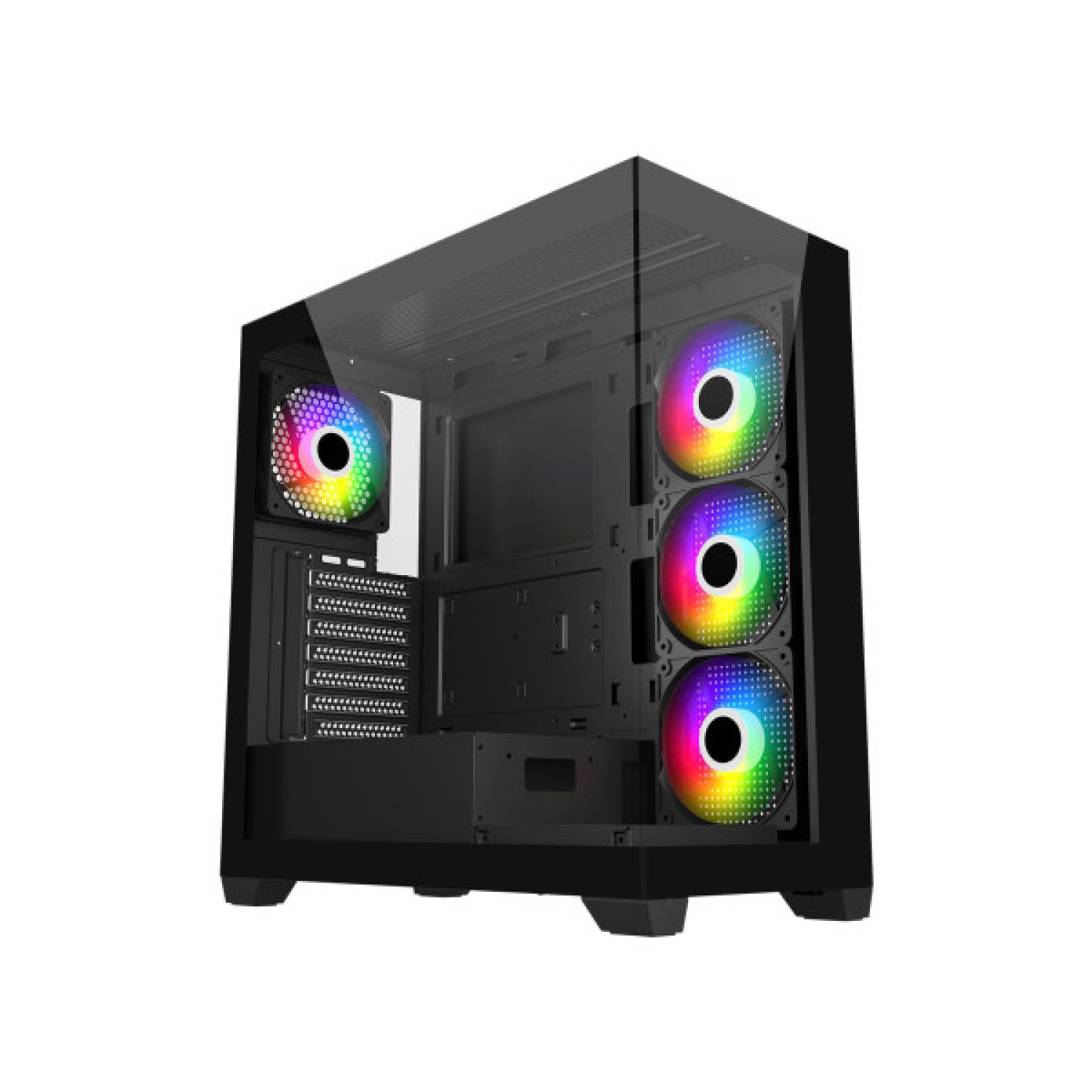 FSP Caja M340-BA · ATX Mid Tower · 4 Ventiladores ARGB · USB 3.0 x2 · Type-C
