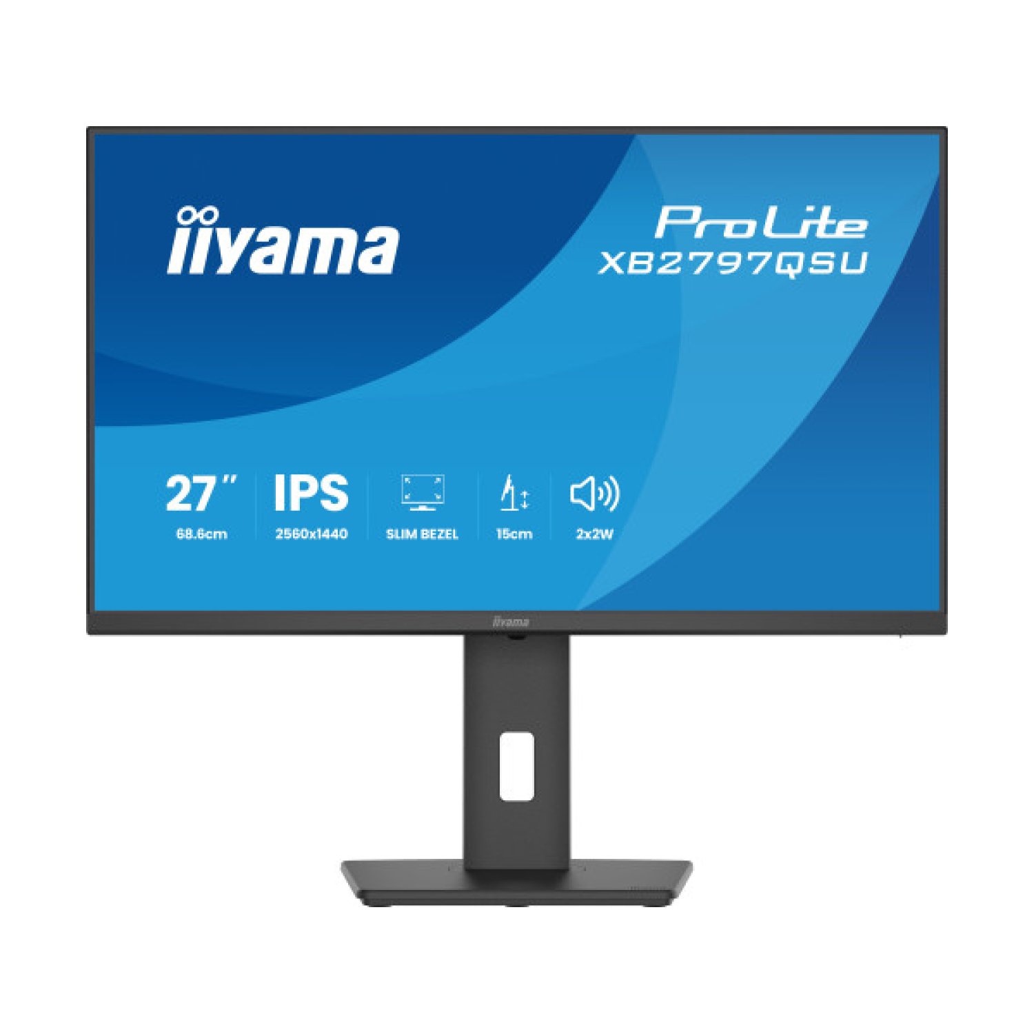 IIYAMA Monitor 27" · 2560x1440 QHD · Panel IPS · HDMI · DisplayPort · USB