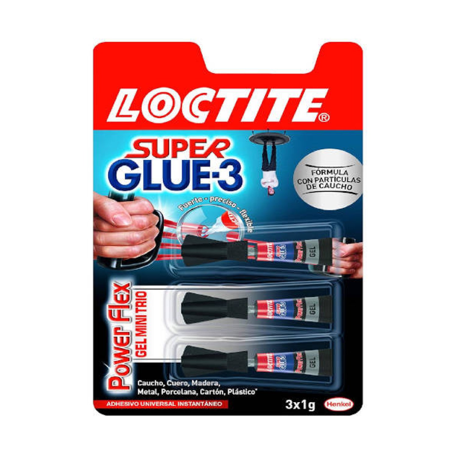 Loctite Super Glue 3x1gr · Adhesivo Instantáneo · Monodosis Power Gel