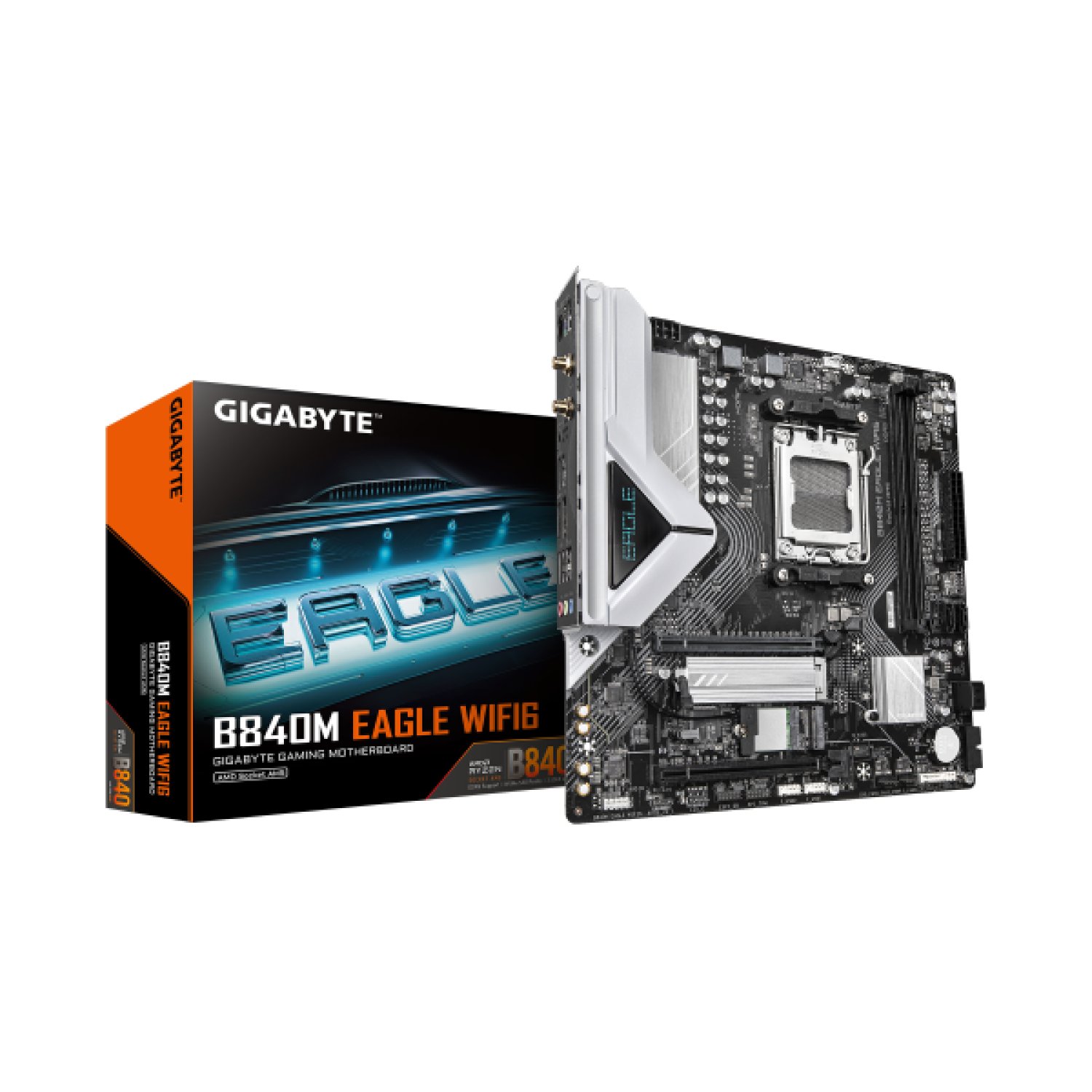 Gigabyte B840M Eagle · Placa Base AM5 · WiFi 6 · 2 DDR5 · 4 SATA3 · 2 M.2 · 2.5Gb LAN · Bluetooth 5.4