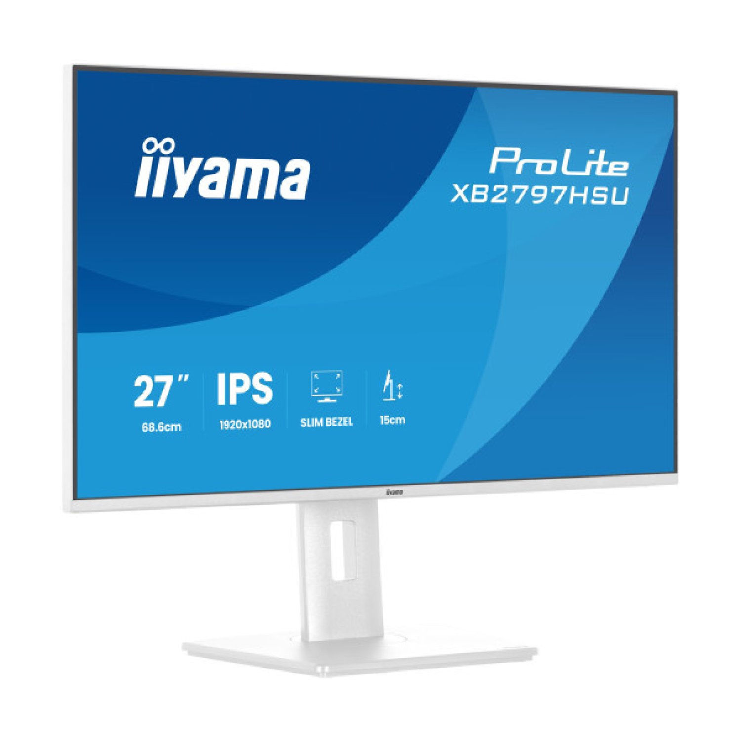 Iiyama Monitor 27" · Full HD 1920x1080 · Panel IPS · Ajustable · Blanco