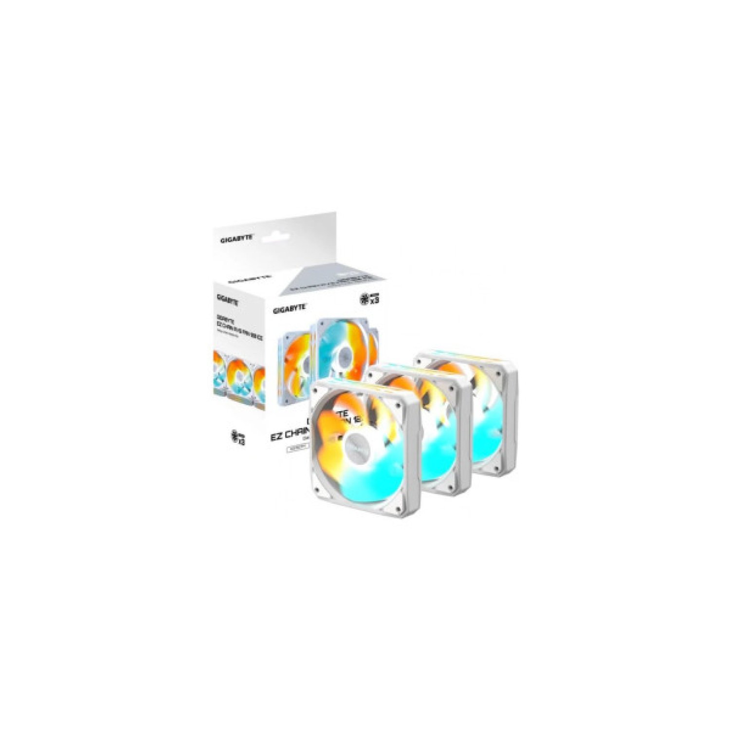Gigabyte GP-GBT EZRVSFAN1203 ICE · Ventilador Caja · 3x120mm · Blanco · Pack 3