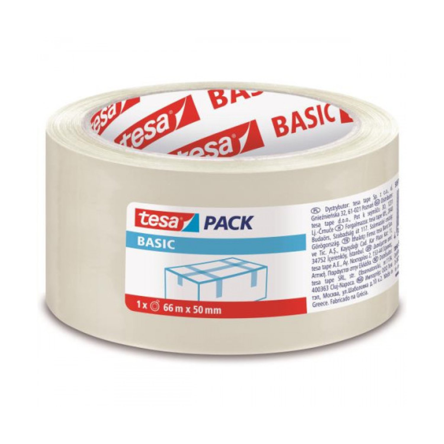 Tesa Basic · Pack 6 Cintas de Embalaje · 50mm x 66m · Transparente