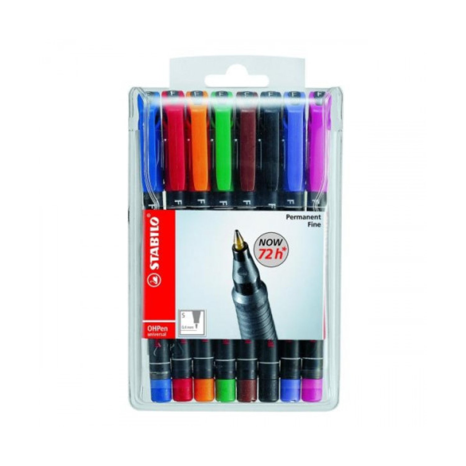Stabilo · Estuche 8 Marcadores Permanentes · Punta Superfina 0,4mm · Surtido