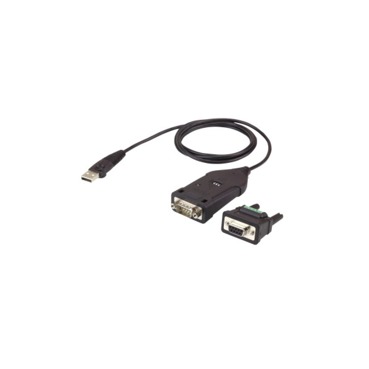 ATEN UC485 · Adaptador USB A a DB-9 · Conector Serie · Negro