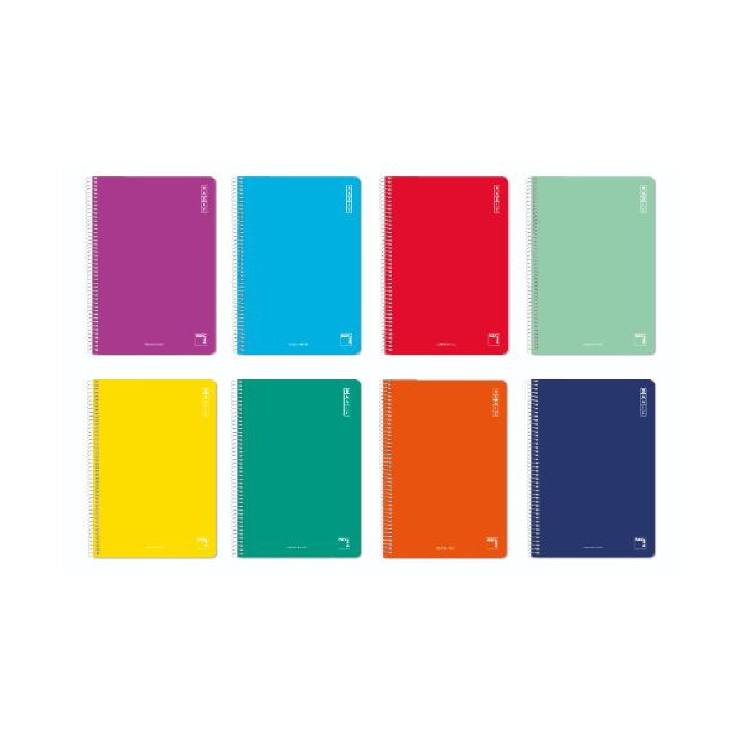 Pacsa Cuaderno Espiral Basic · 4º 155x215mm · 80 Hojas · Horizontal con Margen · 8 Colores Surtidos