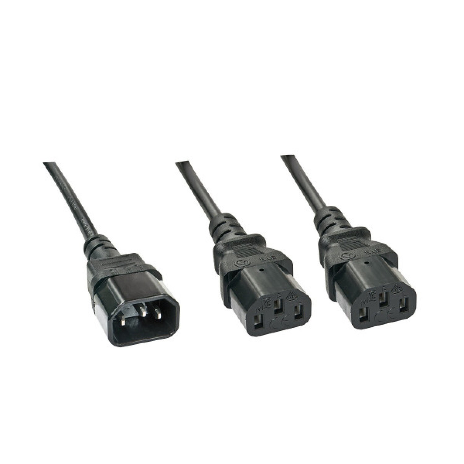 Lindy · Cable Alimentación · 1m · C14 a 2x C13 · Negro