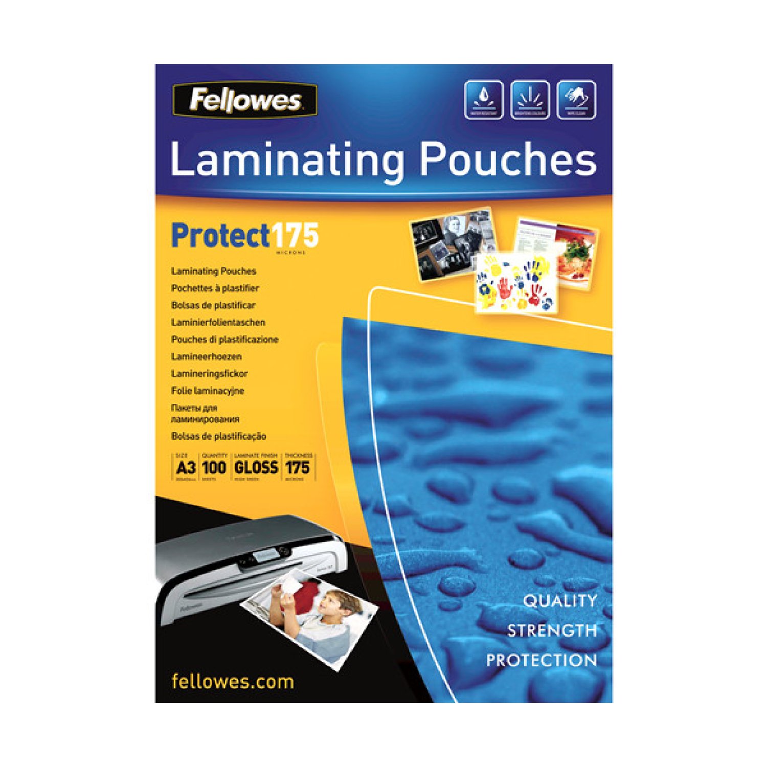 Fellowes · Pack 100 Bolsas Plastificación A3 · 303x426mm · 175 micras