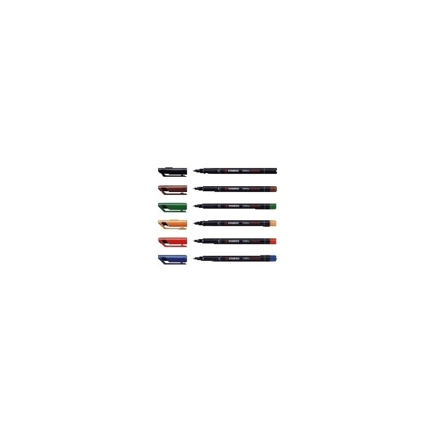 Stabilo · Estuche 6 Marcadores Permanentes · Punta Superfina 0,4mm · Surtido