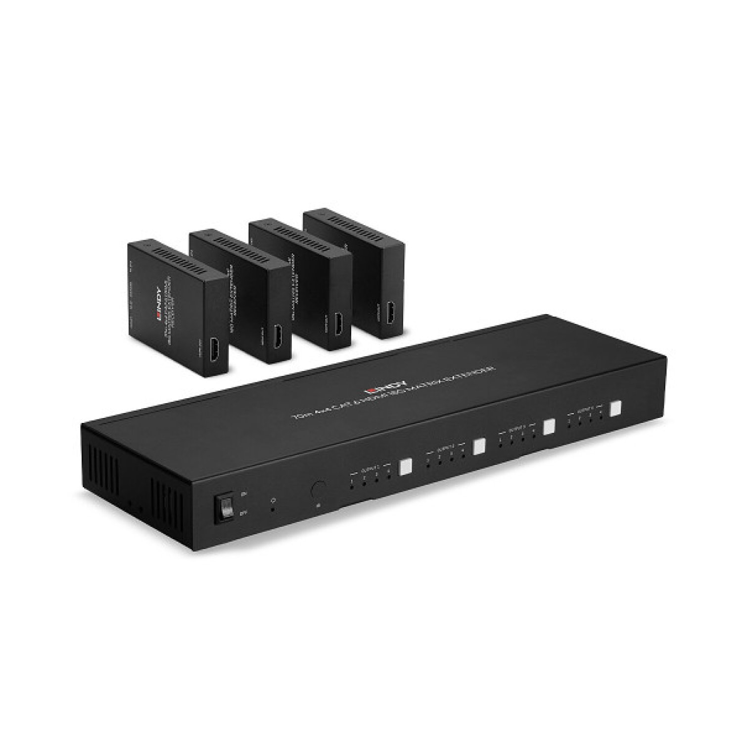 Lindy · Extensor Audio/Vídeo · Transmisor y Receptor · Negro