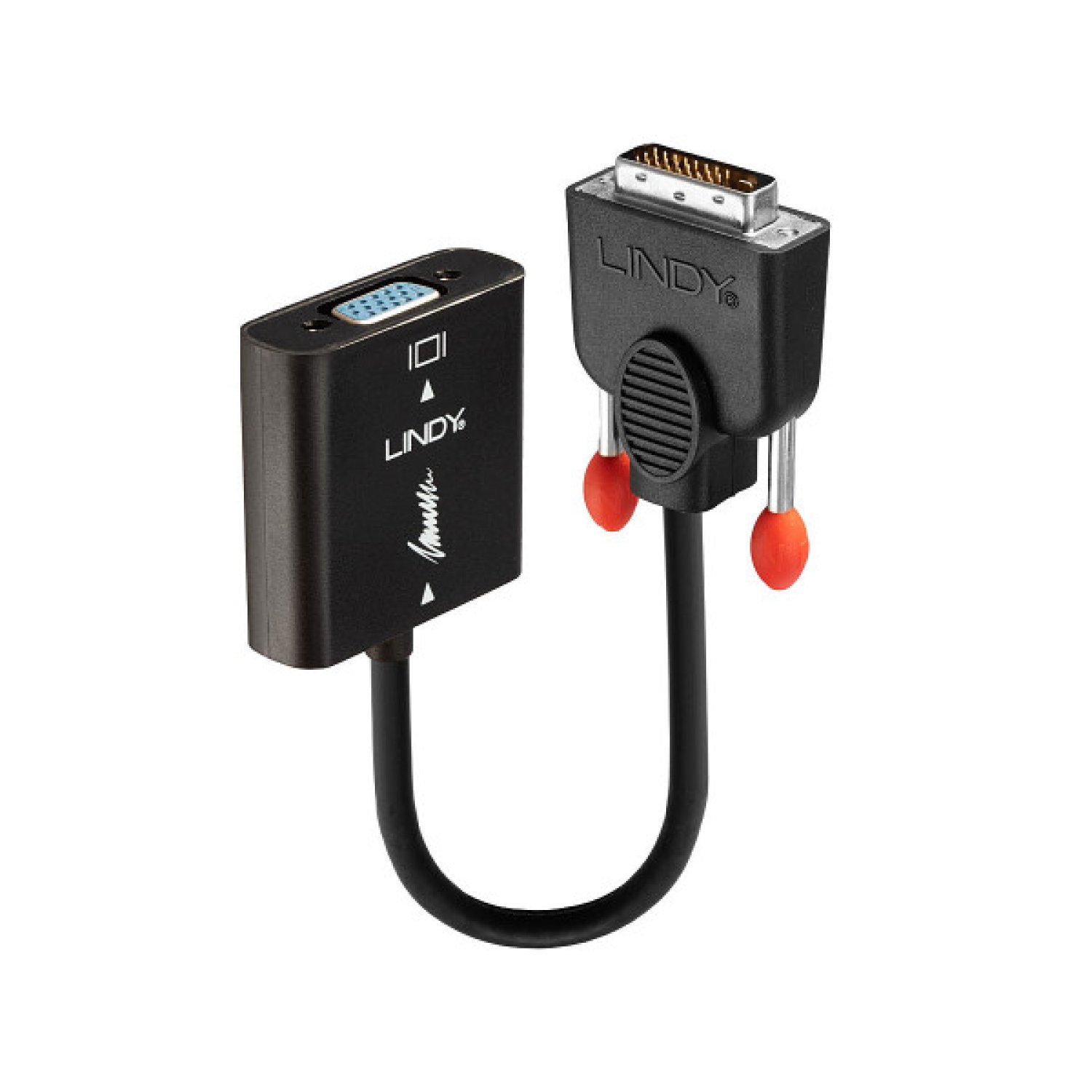 Lindy · Adaptador DVI-D a VGA · 0,1 m · Negro