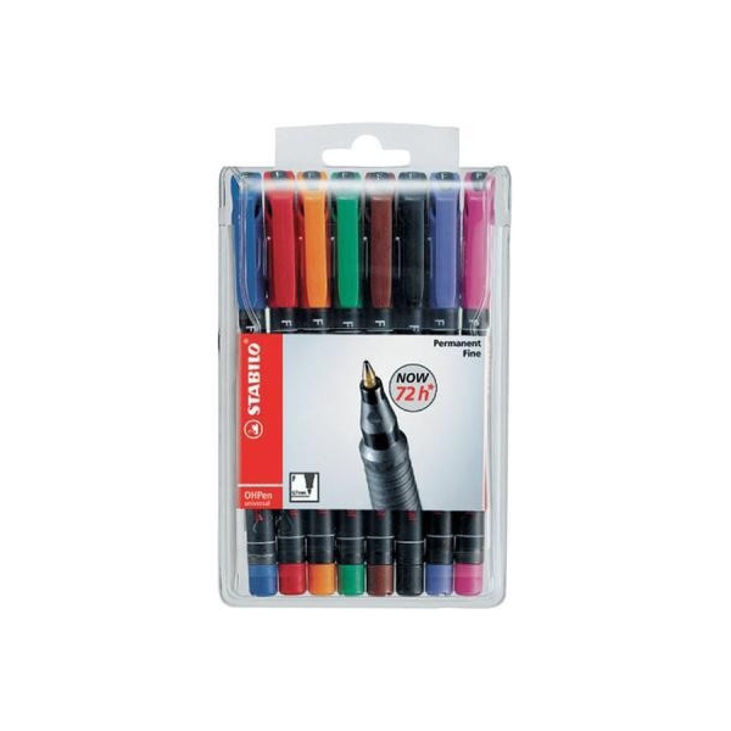 Stabilo · Marcadores Permanentes · Punta Fina 0,7mm · Estuche 8 Colores