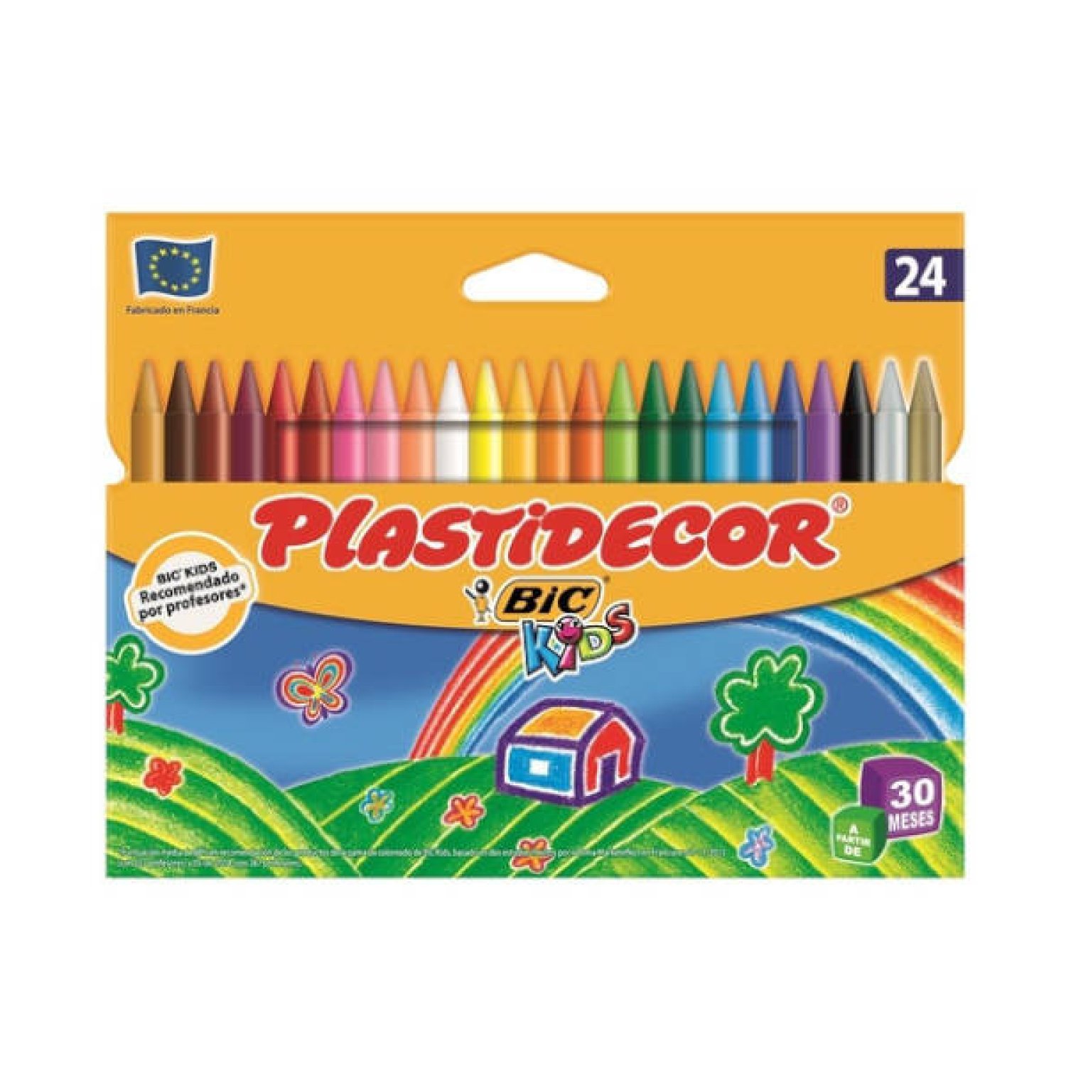 Plastidecor · Estuche 24 Ceras de Color · No Ensucian · Material Escolar