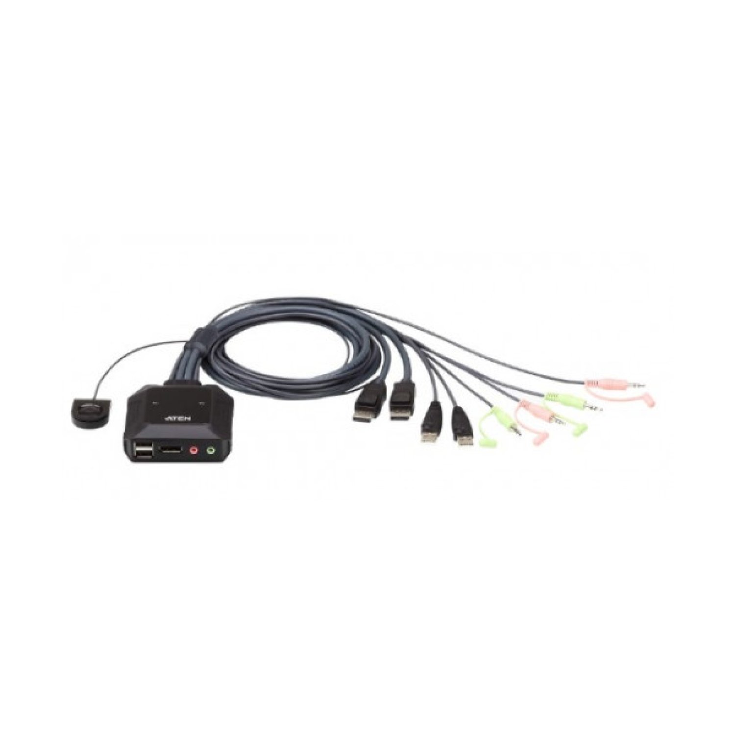 ATEN Switch KVM · 2 Puertos · DisplayPort · USB · Selector Remoto