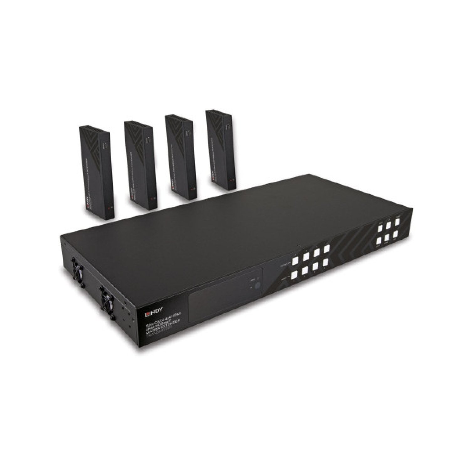 Lindy 38345 · Extensor Audio/Vídeo AV · Transmisor y Receptor · Negro