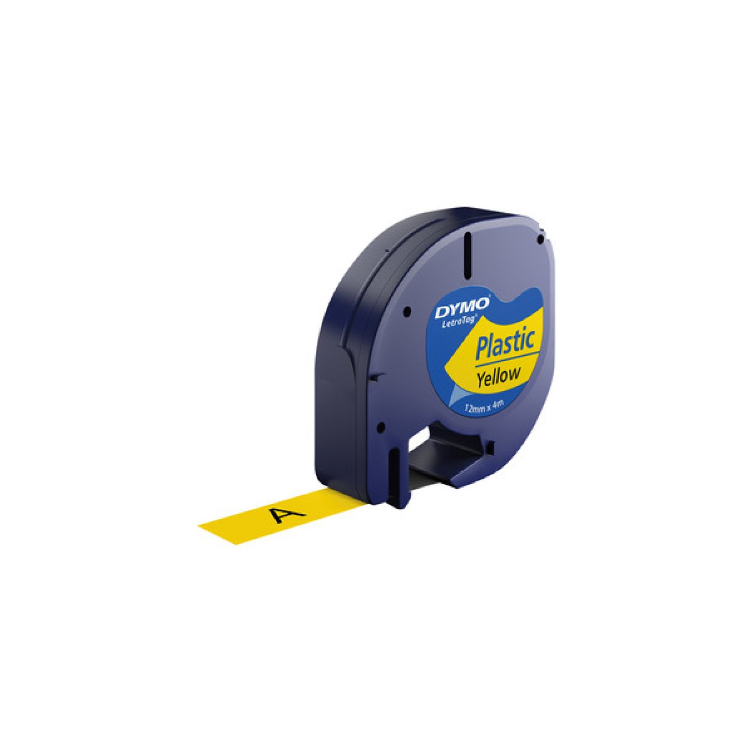 Dymo LetraTag · Cinta Rotuladora · 12mm x 4m · Negro/Amarillo