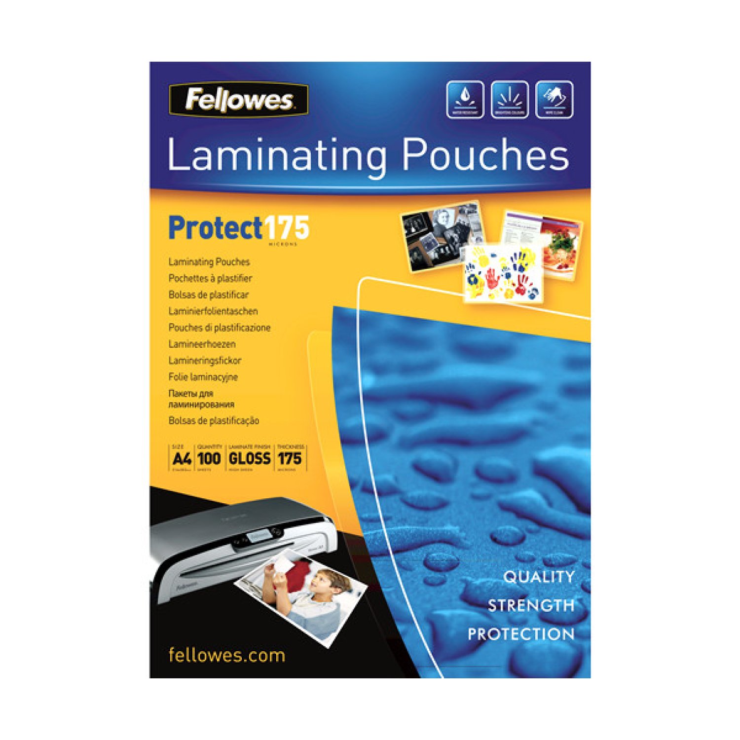 Fellowes · Pack 100 Bolsas de Plastificación A4 · 216x303mm · 175 Micras