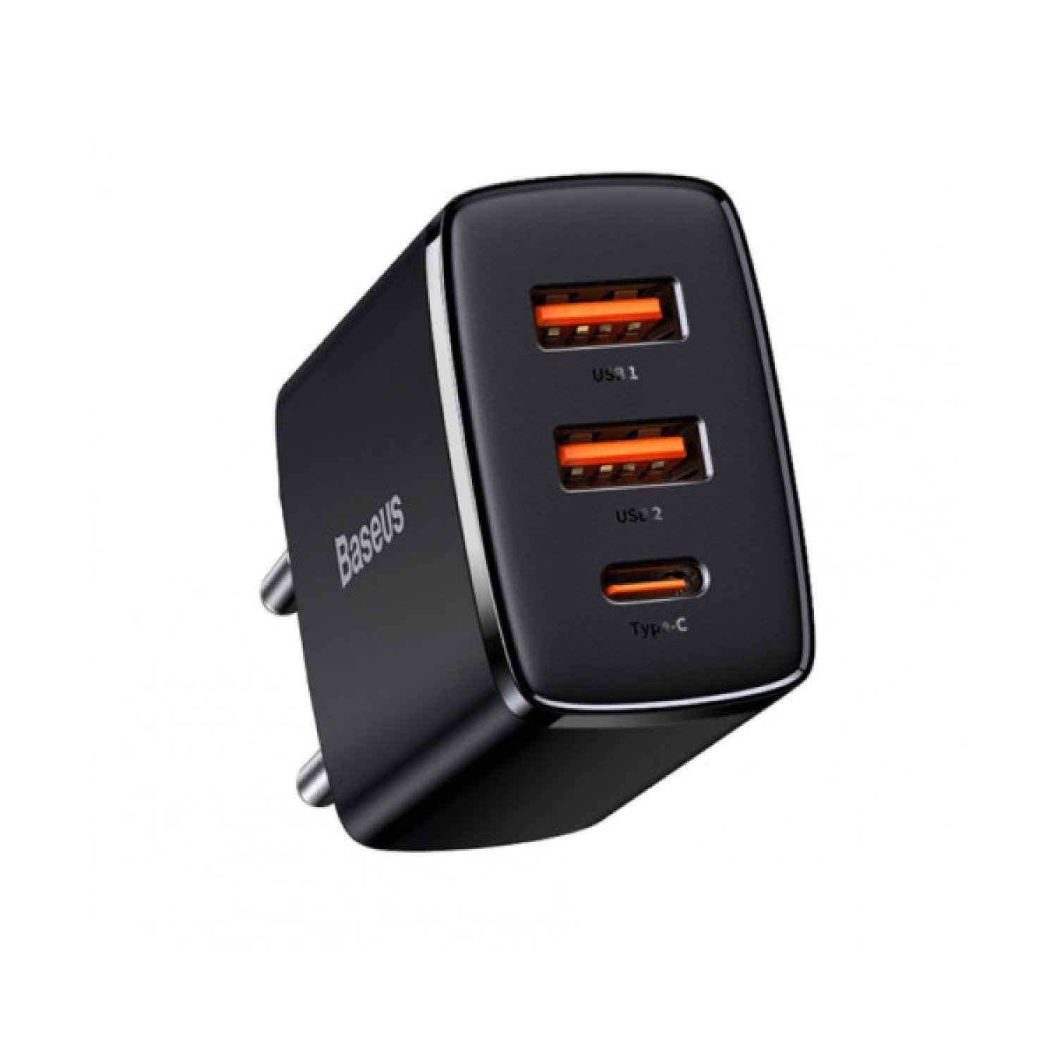 Baseus Compact Quick Charger · 2USB-C · 30W · EU · Negro