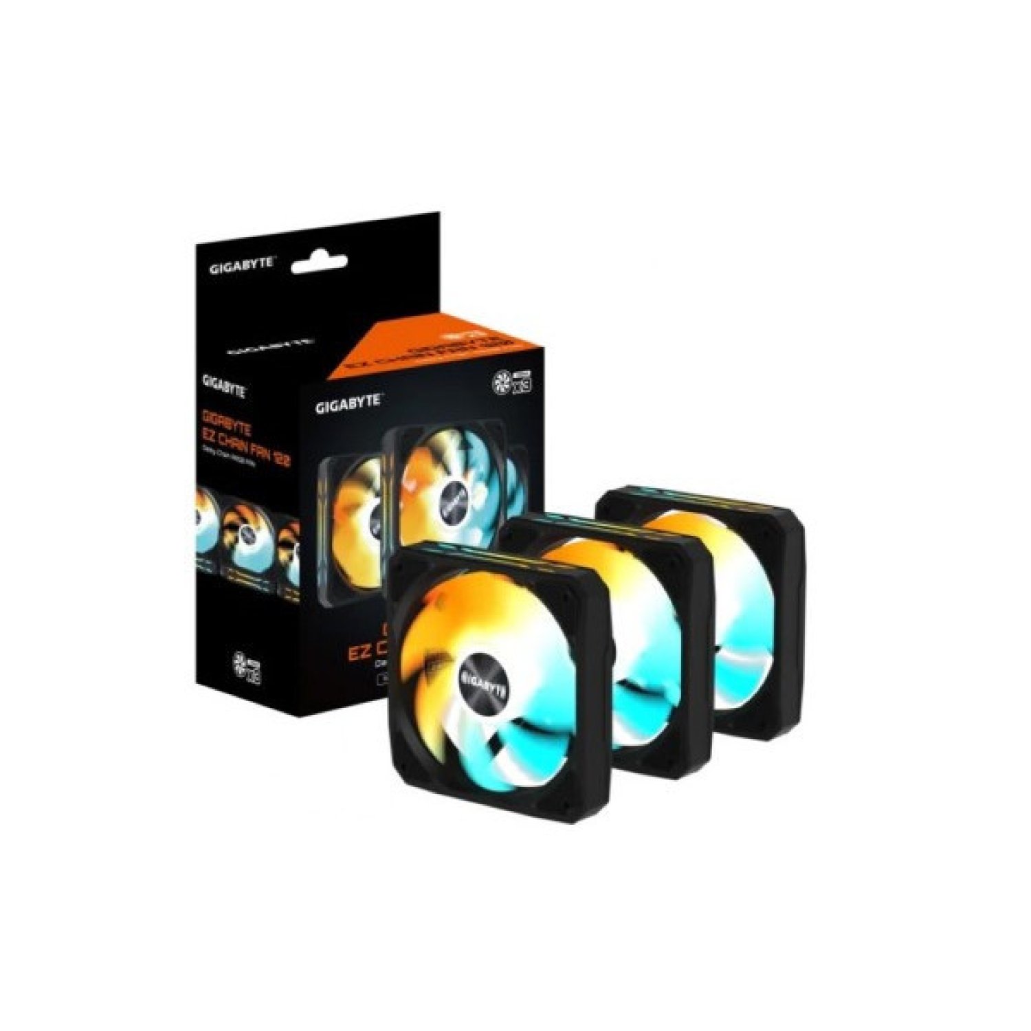 Gigabyte EZ Chain Fan 120 · Pack 3 Ventiladores · 120x120mm · Negro