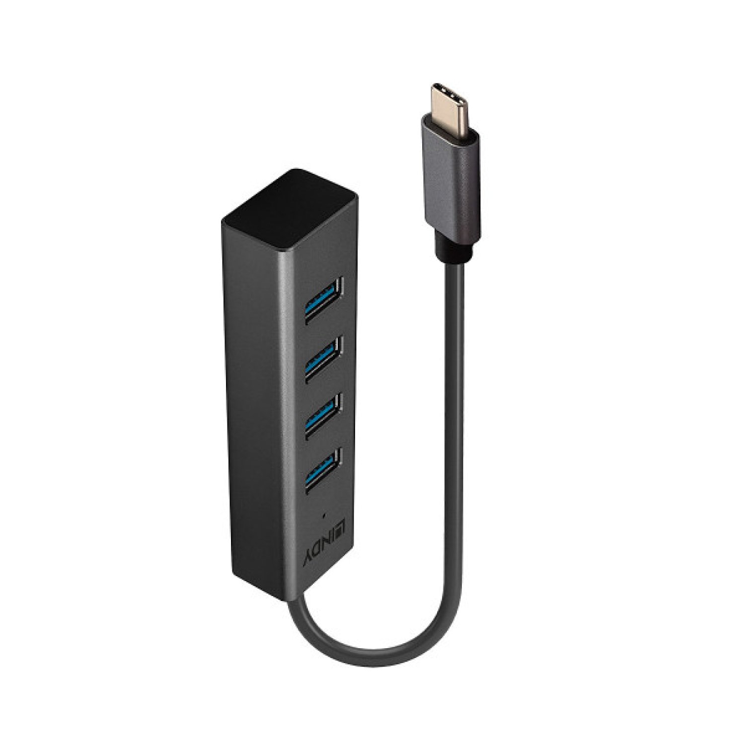 Lindy Hub USB 3.2 Type-C · 5 Puertos · 5000 Mbit/s · Gris