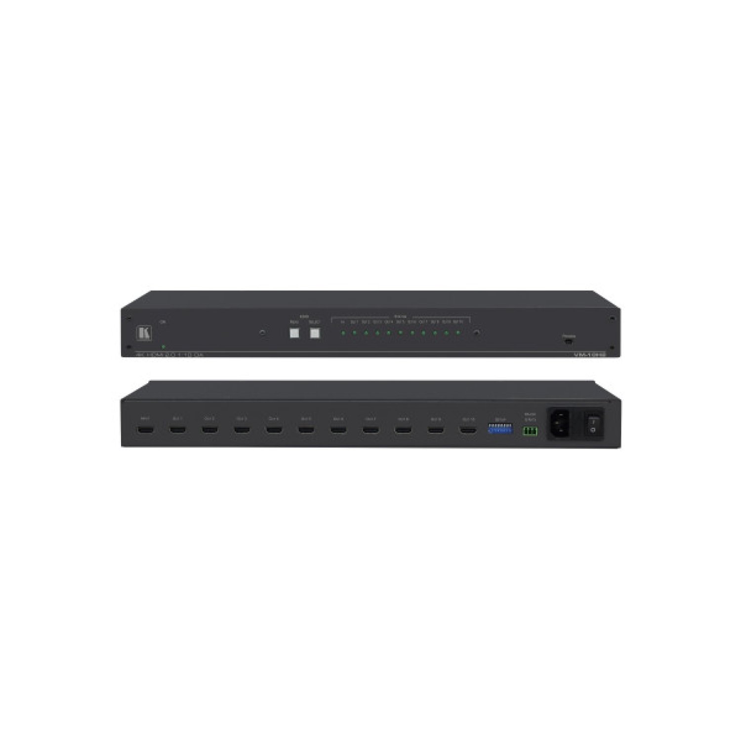 Kramer VM-10H2 · Amplificador de Línea de Vídeo · Negro
